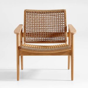 Natural Wood and Leather Chair - Image 3
